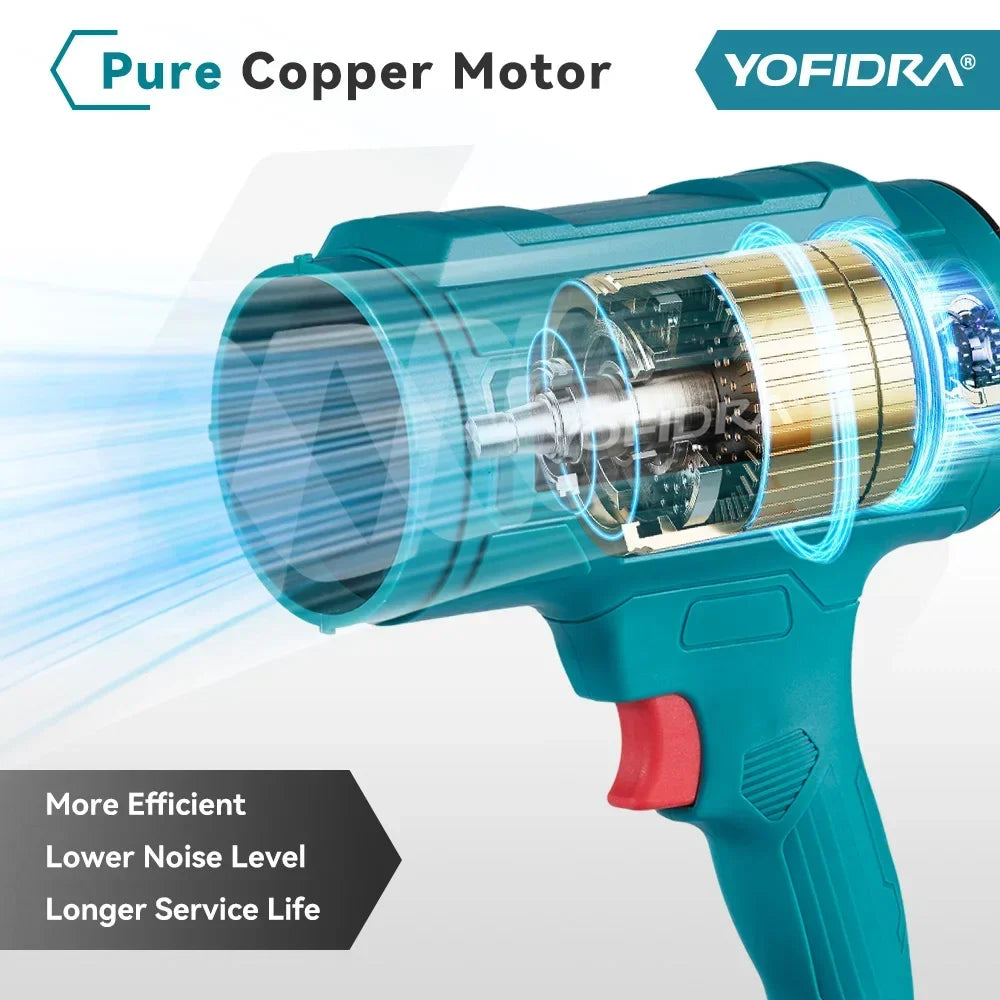 Electric Blower Turbo Jet Fan Violent Air Gun Handheld Snow Car Dryer Leaf Dust Blowing Tool for 21V 18V Battery Pins